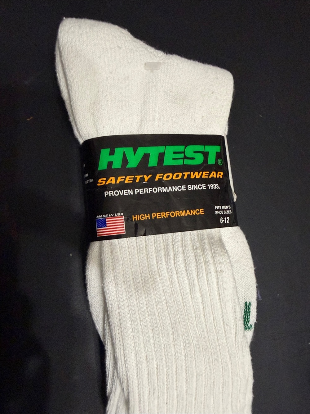Hytest White Athletic Crew Socks for Men - High Performance Safety Footwear